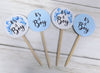 18 It's a Boy Blue Balloon and Polka Dot Baby Shower Cupcake Toppers Picks - Set of 18