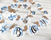 It's a Boy Teddy Bear Baby Shower Banner Sign with Brown Ribbons