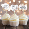 Wildflowers Bridal Shower Cupcake Toppers Picks Floral - Personalized - Round Heart Fancy Square - Love is Sweet