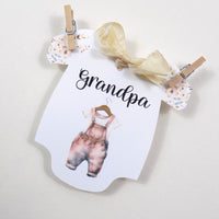 Boho Baby Shower Corsage Badge Pin with Ribbon Bow - Mommy to Be - Grandma - Romper Bodysuit Teddy Bear Baby Animal Blouse Pin