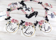 Paris French Ooh La La Banner with ribbons, Bridal Shower Banner, Blush Pink Roses Floral Shower Banner Sign, Bridal Tea, Lingerie Party