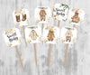 18 Boho Baby Shower Cupcake Toppers Picks Clothes Clothesline Sweet Baby Girl Boy Fraternal Twins Floral Gender Neutral