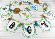 Baby Dinosaur Dino Shower Banner Sign with Ribbons, It's a Girl, It's a Boy, Sweet Baby, Oh Baby!, Gender Neutral