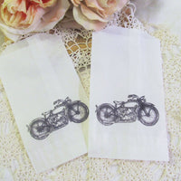 Vintage Motorcycle Favor Candy Boxes or Small Glassine Bags - Set of 20