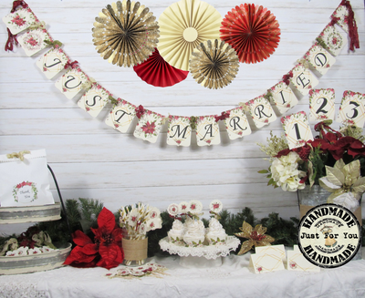 Poinsettia Winter Wedding Decorations