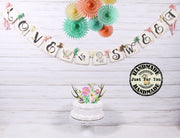 Love is Sweet Boho Floral Bridal Shower Banner Garland Sign