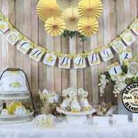 Lemon Yellow Floral Baby Shower Decorations