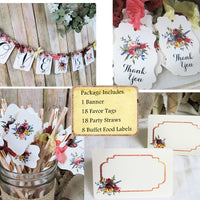 Coral Rust Watercolor Floral Wedding or Bridal Shower Decorations Love is Sweet