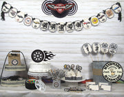 Muscle Vintage Race Car Hot Rod Mechanic Birthday Decorations - Name Banner